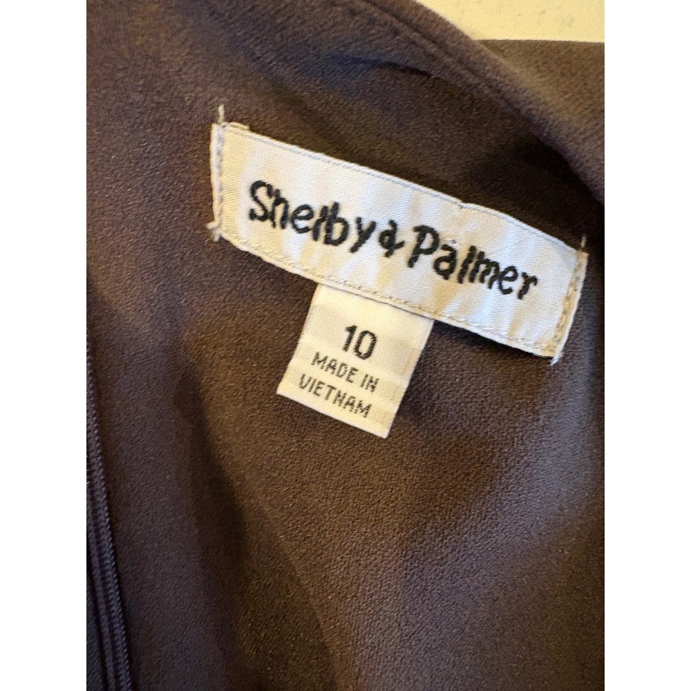 Shelby & Palmer Brown Surplice Wide Leg Sleeveless Belted Jumpsuit Size 10 - Picture 4 of 13